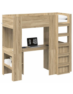 Struttura letto a castello con scrivania Rovere Sonoma 2