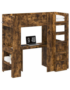 Struttura letto a castello con scrivania Rovere fumé 2