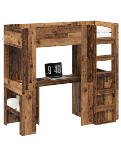 Struttura letto a castello con scrivania Legno vecchio 2