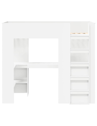 Struttura letto a castello con scrivania Bianco 90 x 190 cm