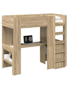 Struttura letto a castello con scrivania Rovere Sonoma 2