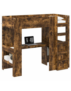 Struttura letto a castello con scrivania Rovere fumé 2