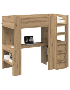 Struttura letto a castello con scrivania Rovere artigianale 2