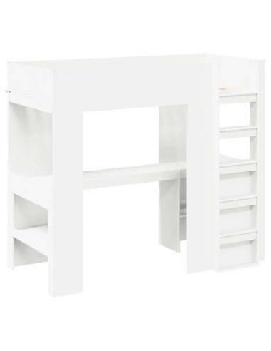 Struttura letto a castello con scrivania Bianco 98.5 x 200 cm
