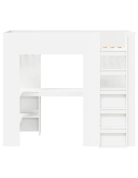 Struttura letto a castello con scrivania Bianco 98.5 x 200 cm