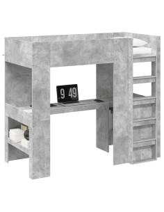 Struttura letto a castello con scrivania Grigio cemento 2