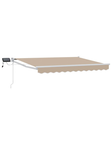 Tenda retrattile manuale con LED Beige 2,5 x 2 m