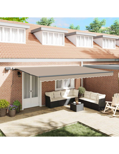 Tenda Retrattile Beige 500 ×300 cm Tessuto