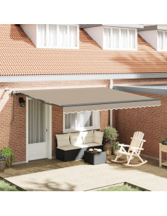 Tessuto per Tenda con Beige 400 × 350 cm Poliestere