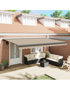 Tenda Retrattile Beige 500 × 300 cm Tessuto e Metallo