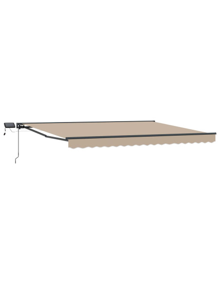 Cornice per Tenda Manuale con LED Beige 4 × 3,5 m