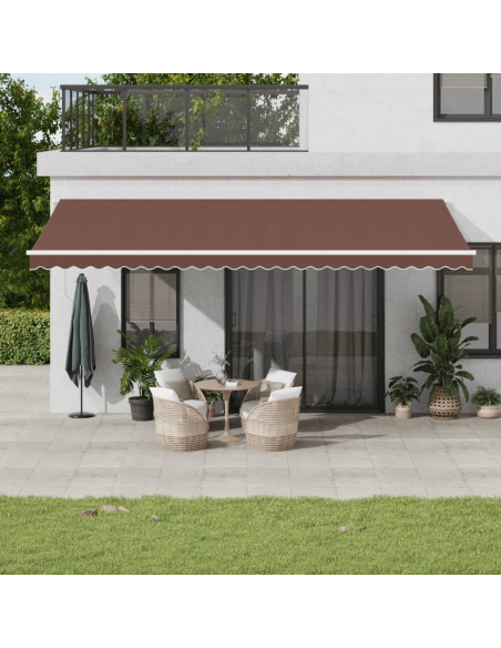 Tenda da Sole Retrattile Manuale Marrone 600x350 cm