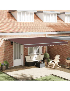 Tenda da Sole Retrattile Automatica con LED Bordò 450x300 cm