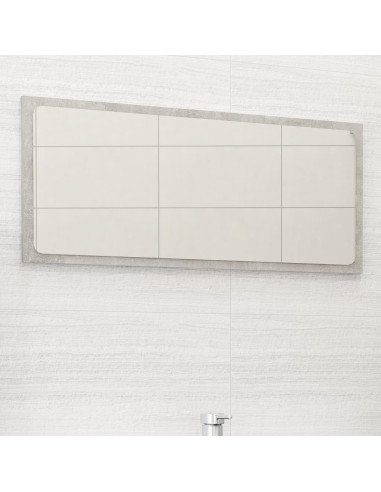 Specchio da Bagno Grigio Cemento 80x1,5x37 cm Legno Multistrato