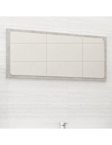 Specchio da Bagno Grigio Cemento 80x1,5x37 cm Legno Multistrato