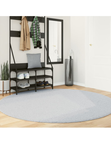 Tappeto a Pelo Corto HUARTE Morbido e Lavabile Grigio Ø 200 cm