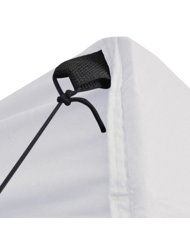 Gazebo Pieghevole Professionale 4 Pareti 2x2m Acciaio Bianco