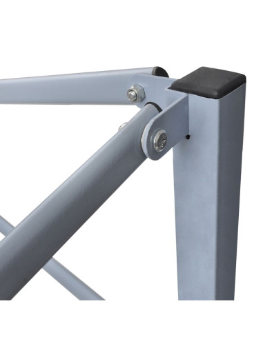 Gazebo Pieghevole Professionale 4 Pareti 2x2m Acciaio Bianco