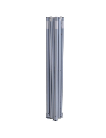 Gazebo Pieghevole Professionale 2 Pareti 2x2m Acciaio Bianco