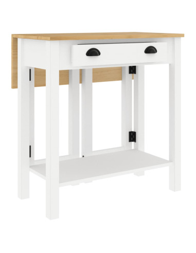 Set da Bar 3 pz Bianco in Legno Massello di Pino