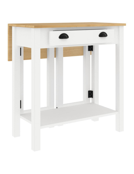 Set da Bar 3 pz Bianco in Legno Massello di Pino