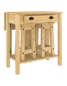 Set da Bar 3 pz in Legno Massello di Pino 2