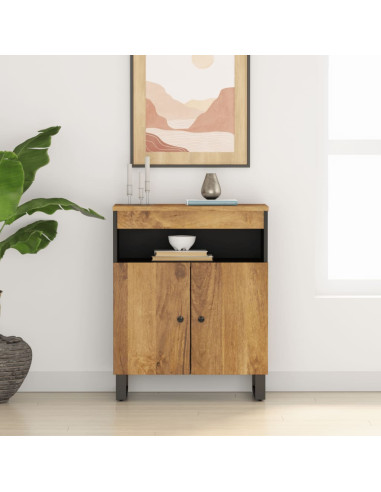 Credenza con 2 Ante 60x33x75 cm in Legno Massello di Mango