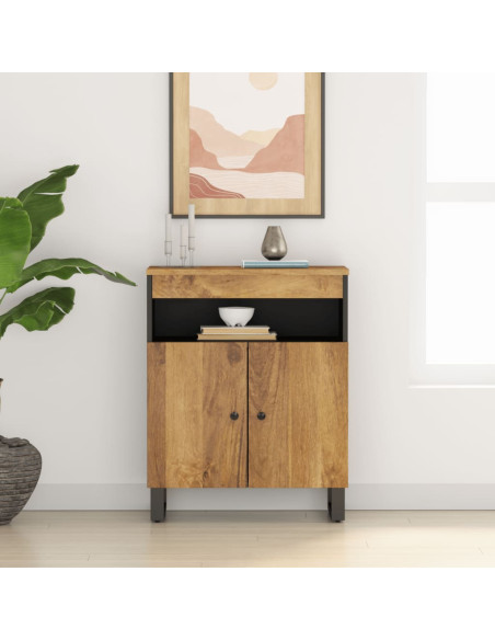 Credenza con 2 Ante 60x33x75 cm in Legno Massello di Mango
