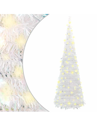 Albero di Natale Artificiale Pop-up con 50 LED Bianco 120 cm
