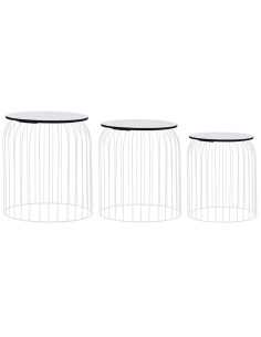 Tavolini da Caffè 3 pz Bianchi