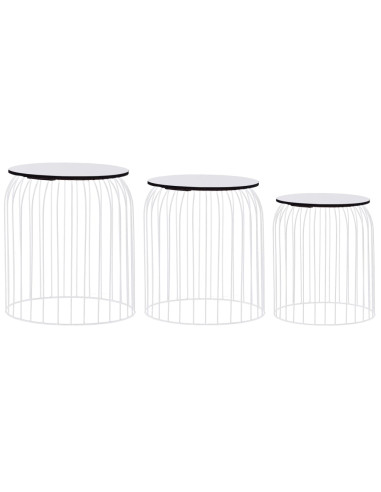 Tavolini da Caffè 3 pz Bianchi