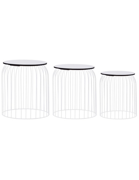 Tavolini da Caffè 3 pz Bianchi