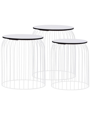 Tavolini da Caffè 3 pz Bianchi