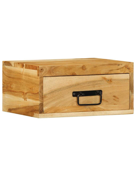 Comodini da Parete 2pz in Legno Massello di Acacia