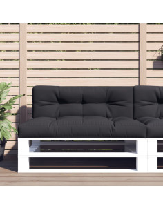 Cuscino per Pallet Nero 120x40x12 cm in Tessuto