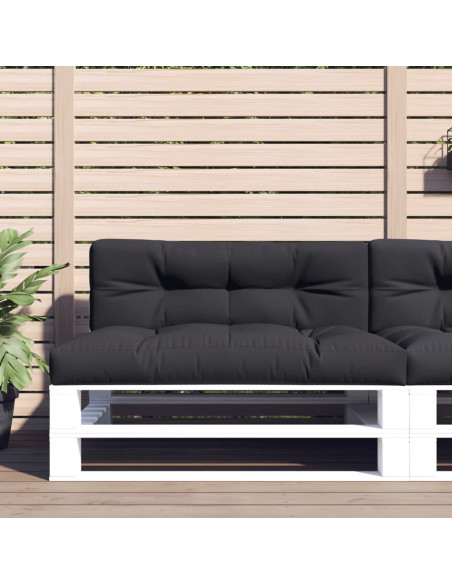 Cuscino per Pallet Nero 120x40x12 cm in Tessuto