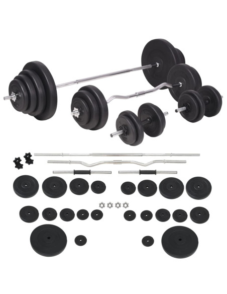 Panca Reclinabile con Rack Bilanciere e Set Manubri 120 kg