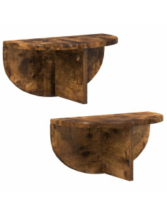 Scaffale da parete 2 pcs Rovere fumé 38 x 19 x 19 cm 2