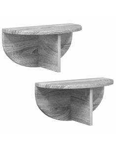 Scaffale da parete 2 pcs Grigio Sonoma 38 x 19 x 19 cm 2