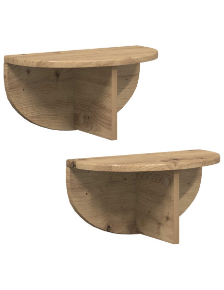 Scaffale da parete 2 pcs Rovere artigianale 38 x 19 x 19 cm