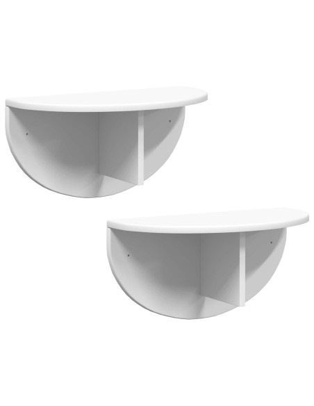 Scaffale da parete 2 pcs Bianco 48 x 24 x 24 cm