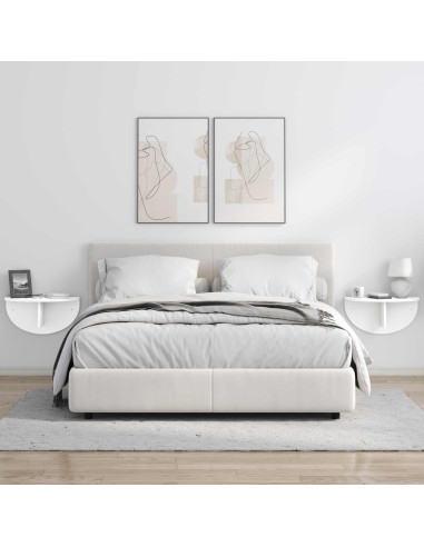 Scaffale da parete 2 pcs Bianco 48 x 24 x 24 cm