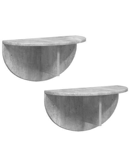 Scaffale da parete 2 pcs Grigio cemento 48 x 24 x 24 cm