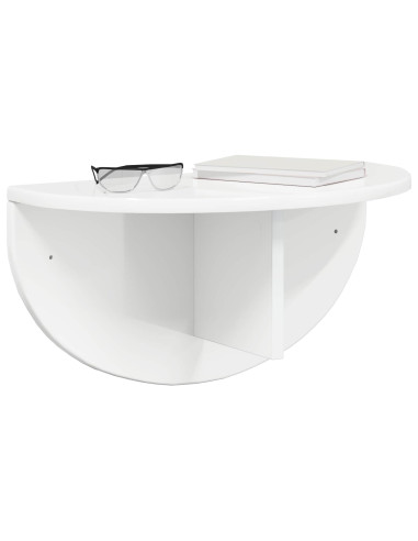 Scaffale da parete 2 pcs Bianco Lucido 48 x 24 x 24 cm