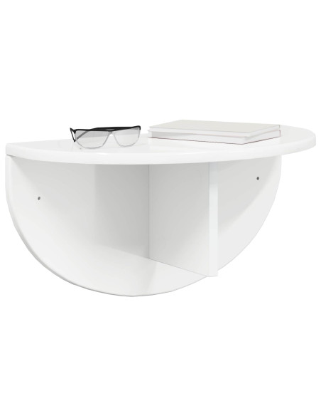 Scaffale da parete 2 pcs Bianco Lucido 48 x 24 x 24 cm