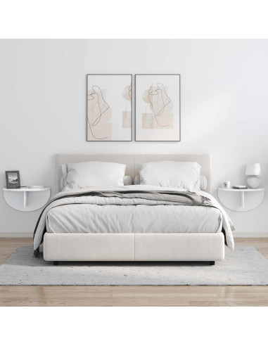 Scaffale da parete 2 pcs Bianco Lucido 48 x 24 x 24 cm