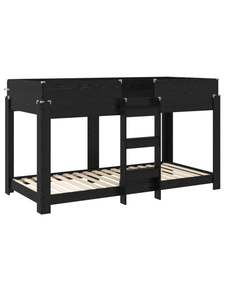 Letto a Castello per Bambini Rovere Nero 100 x 200 cm