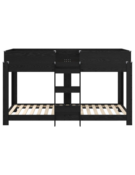 Letto a Castello per Bambini Rovere Nero 100 x 200 cm
