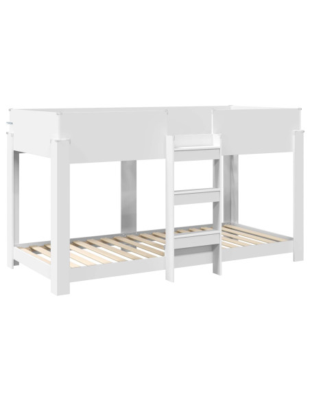 Letto a Castello per Bambini con materasso Bianco 100 x 200 cm