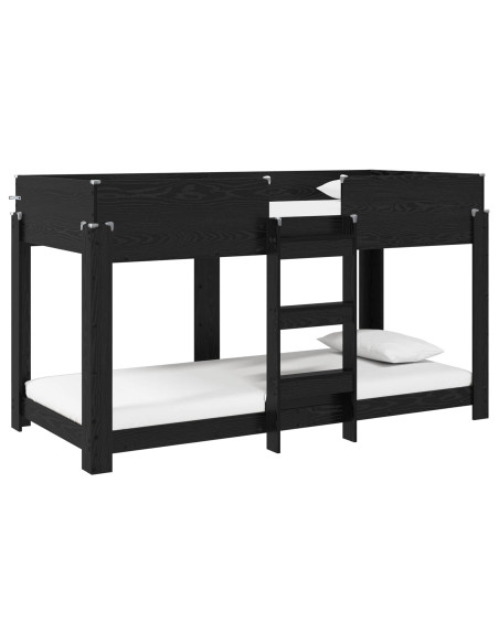 Letto a Castello per Bambini Rovere Nero 100 x 190 cm